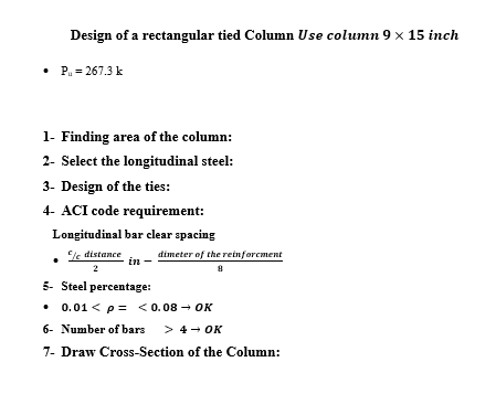 Solved PLEASE DESIGN THE RECTANGULAR COLUMN WITH USING ACI | Chegg.com