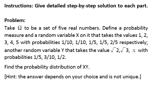 Solved Instructions: Give detailed step-by-step solution to | Chegg.com