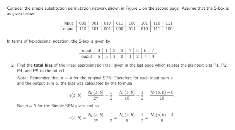 Solved Consider the simple substitution permutation network | Chegg.com