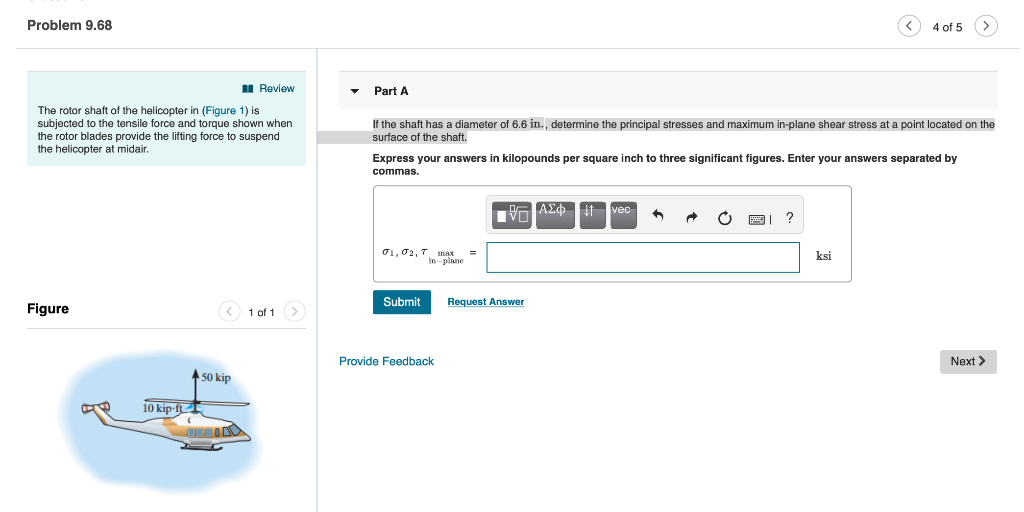 Solved Problem 9.68 4 of 5 Review Part A The rotor shaft of | Chegg.com