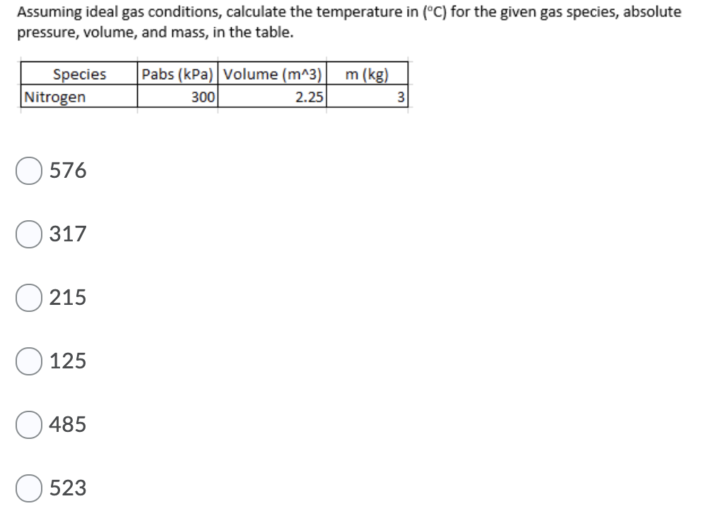 Solved Assuming Ideal Gas Conditions Calculate The 9293