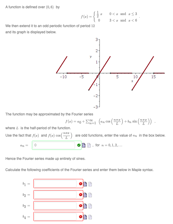 A function is defined over (0,6) by | Chegg.com