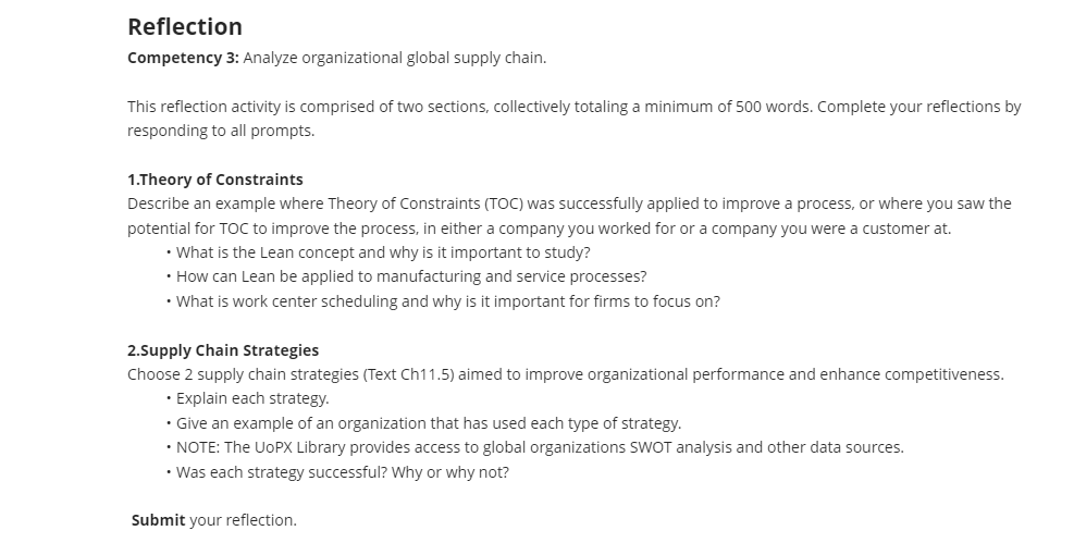 Solved Reflection Competency 3: Analyze organizational | Chegg.com