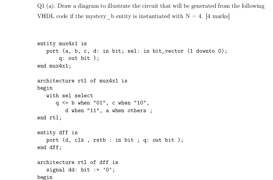 Q1 (a). Draw a diagram to illustrate the circuit that | Chegg.com