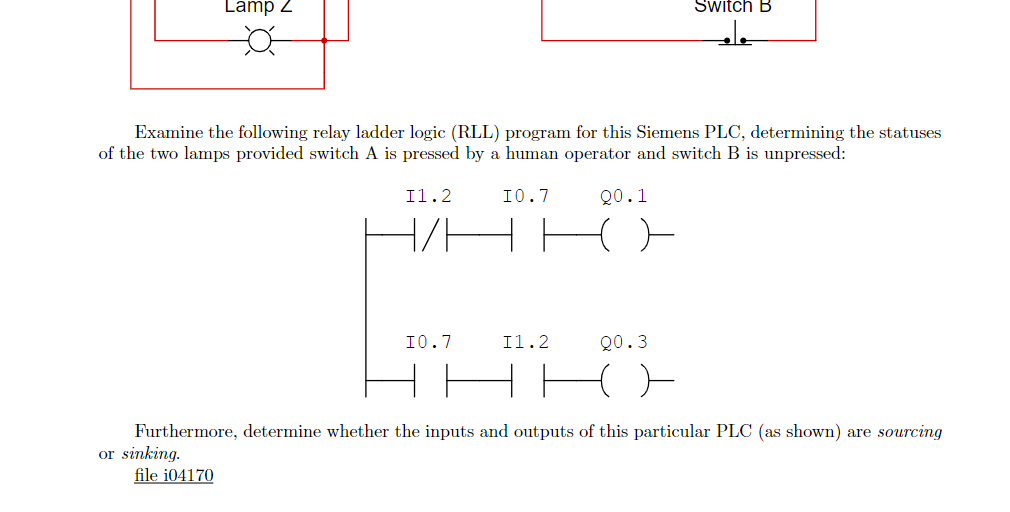 Suppose we have a Siemens S7-200 PLC connected to a | Chegg.com
