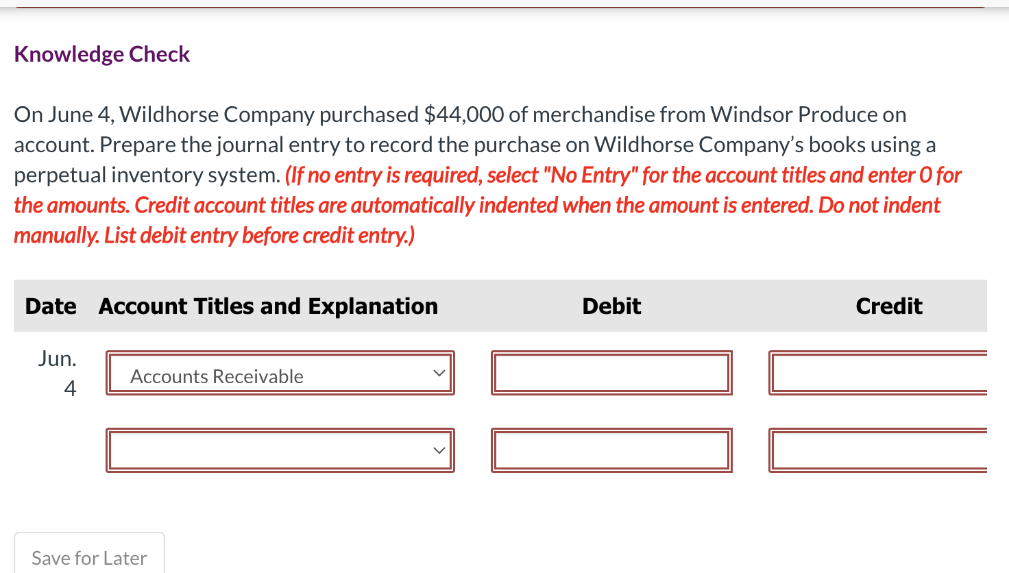 【国内正規総代理店アイテム】 Solved On June 4, Wildhorse Company purchased $44,000 of パーツ