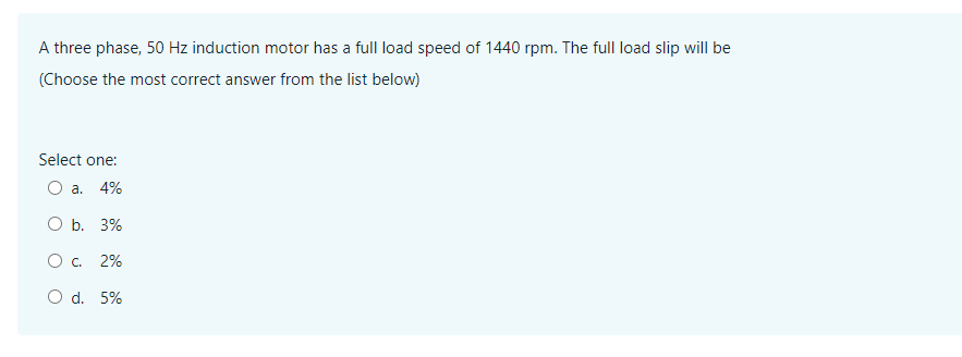 Solved A three phase, 50 Hz induction motor has a full load | Chegg.com