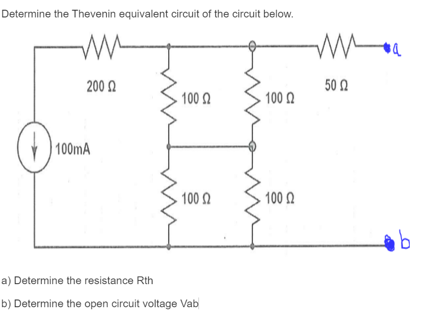 Solved Determine the Thevenin equivalent circuit of the | Chegg.com