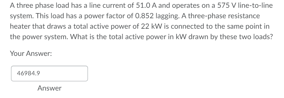 Solved A 60 hp, 480 V three-phase induction motor has a line | Chegg.com