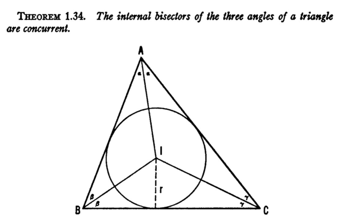 Solved THEOREM 1.34. The internal bisectors of the three | Chegg.com