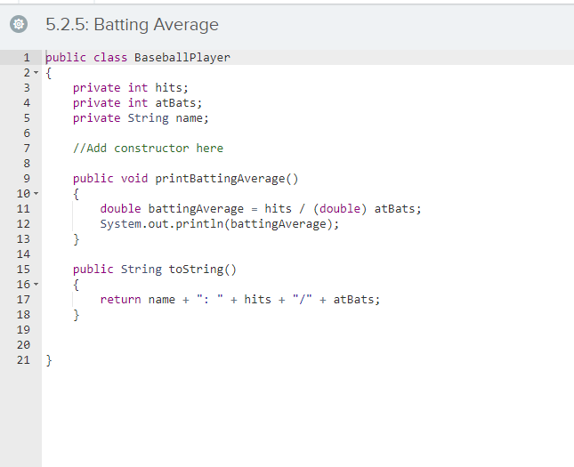 Solved Let's Go! Exercise 5.2.5: Batting Average Spoints The | Chegg.com