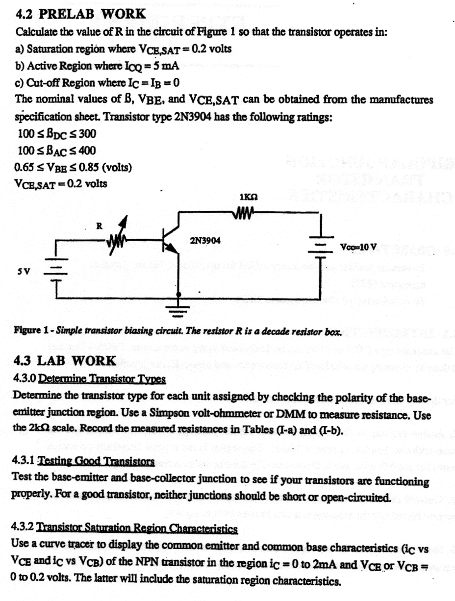 Solved BIPOLAR JUNCTION TRANSISTOR CHARACTERISTICS 4.0