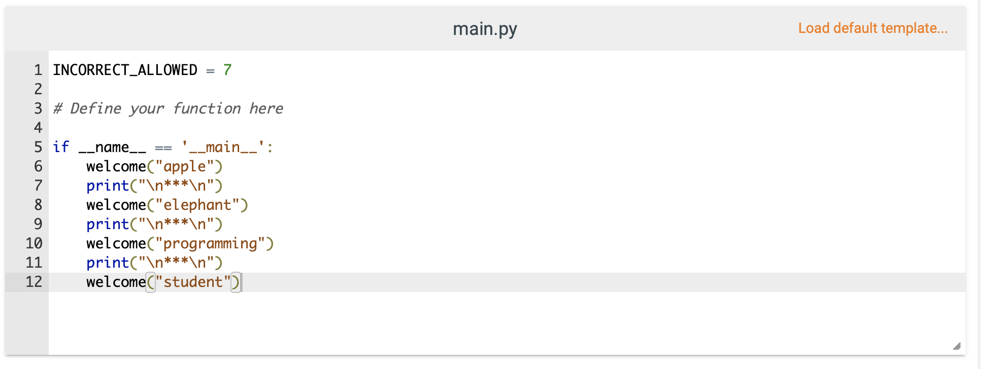 Solved IN PYTHON PLEASE 12.1 PROJECT: welcome Write a | Chegg.com