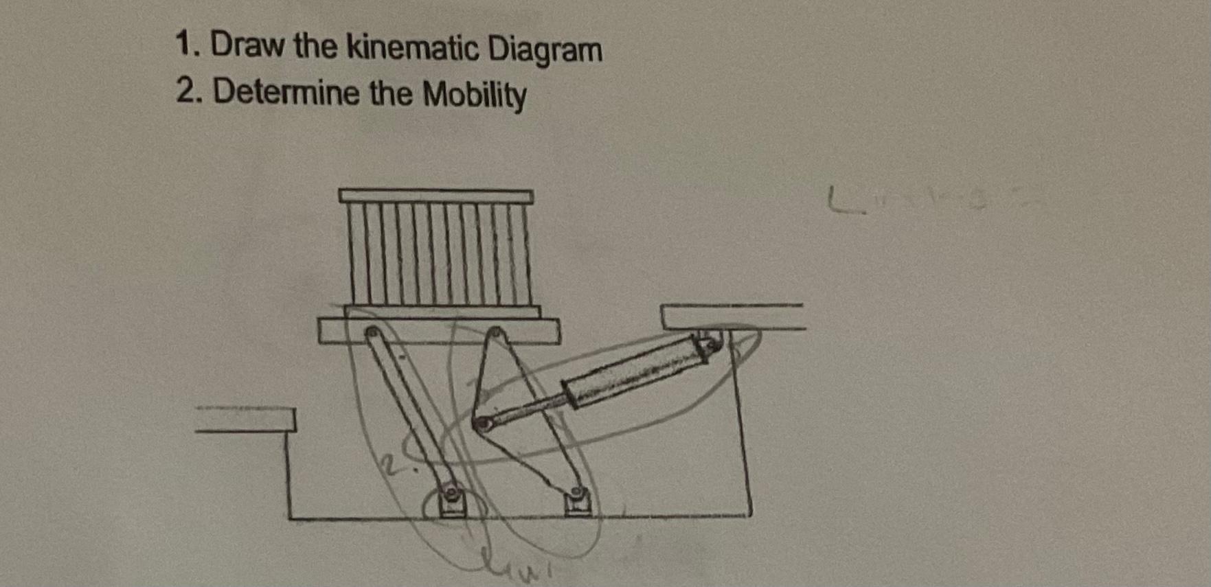 Solved 1. Draw the kinematic Diagram 2. Determine the | Chegg.com