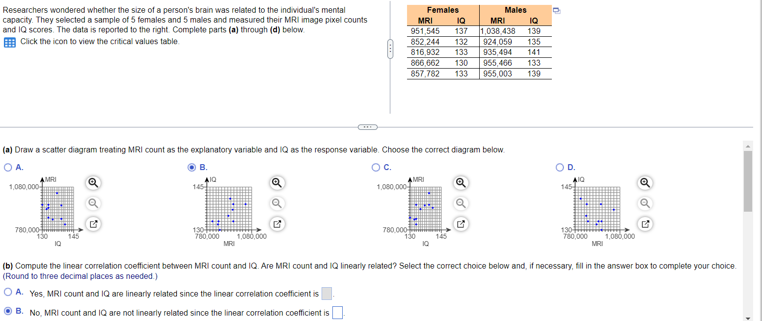 ANSWERED] A study examined brain size measured as pixels coun - Calculus  - Kunduz