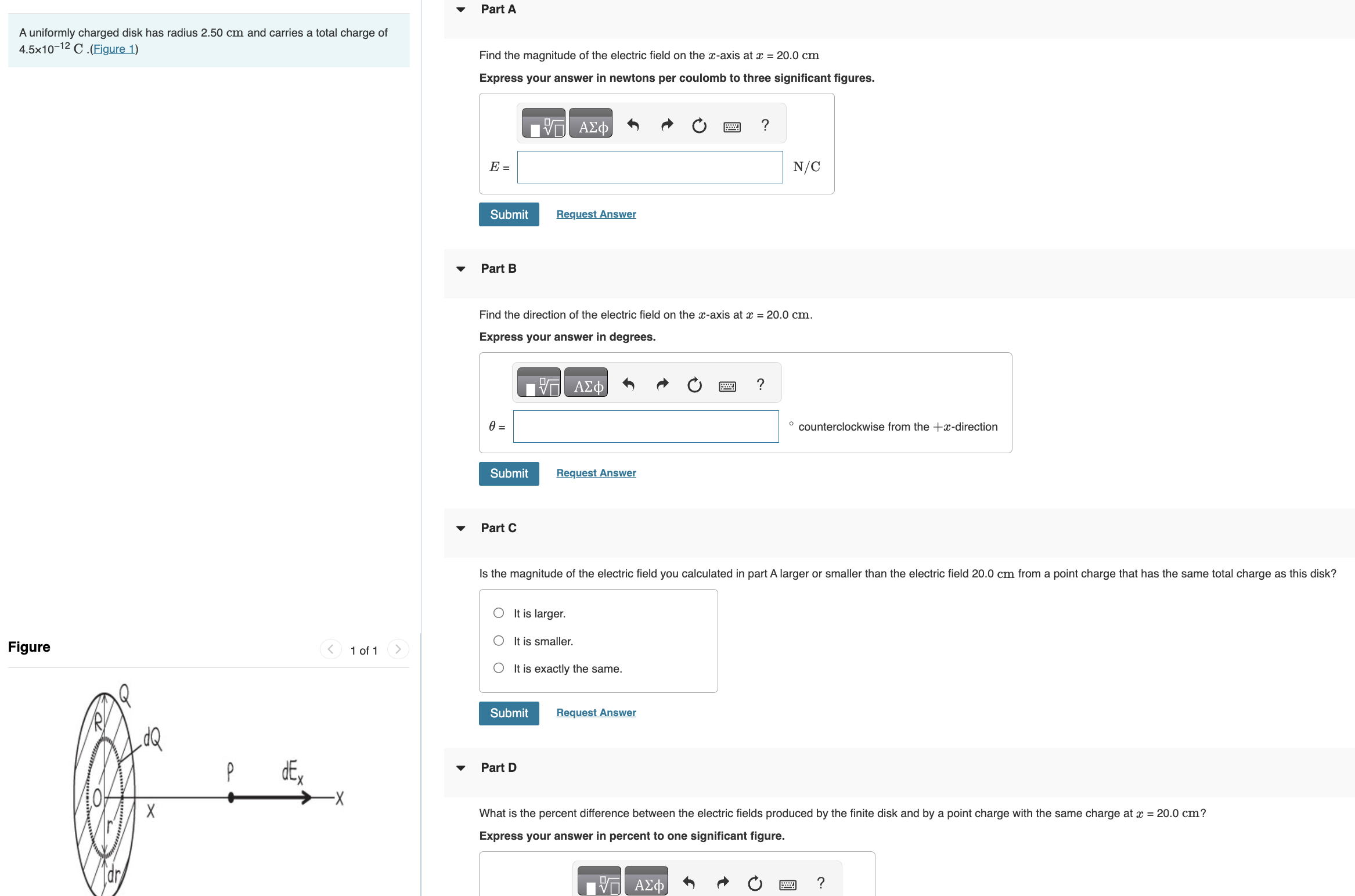 Solved Part AFind the magnitude of the electric field on the | Chegg.com
