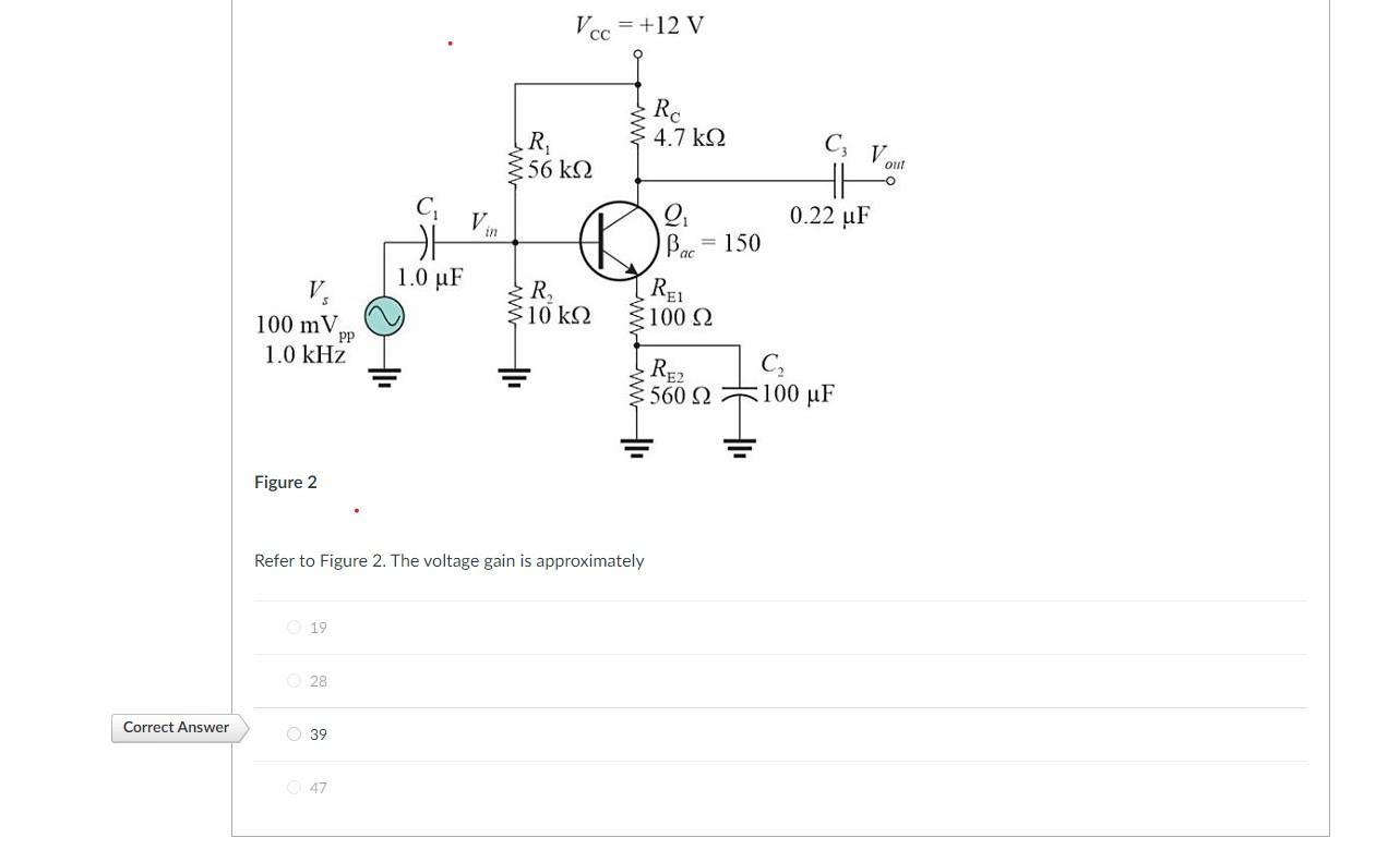 Solved Vcc 12 V Rc 4 7 K92 R 356 K22 Czy He 0 22 Uf Ou Chegg Com