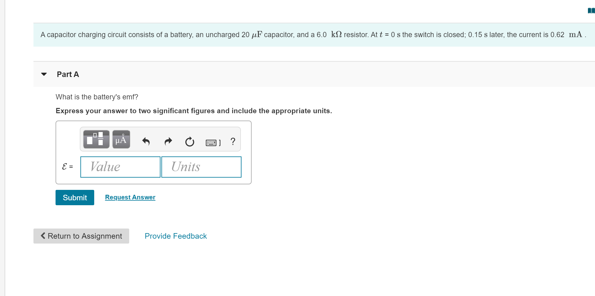 Solved A capacitor charging circuit consists of a battery, | Chegg.com