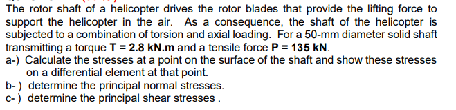 Solved The rotor shaft of a helicopter drives the rotor | Chegg.com