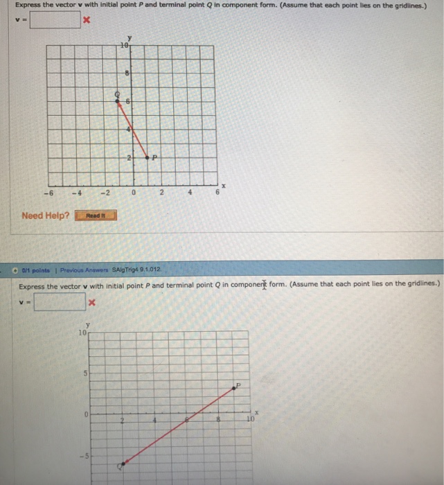 Solved Express The Vector V With Initial Point P And 