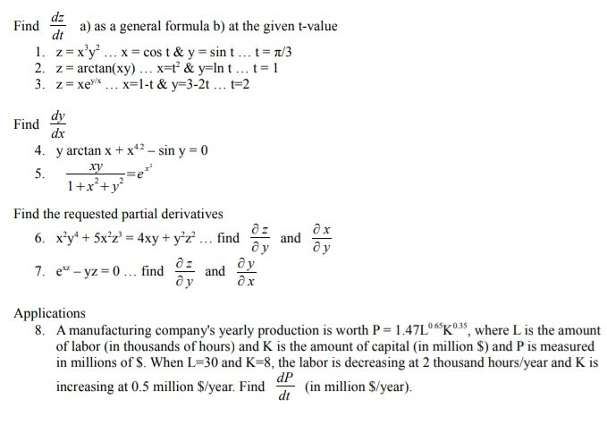 Solved Find A As A General Formula B At The Given T Val Chegg Com