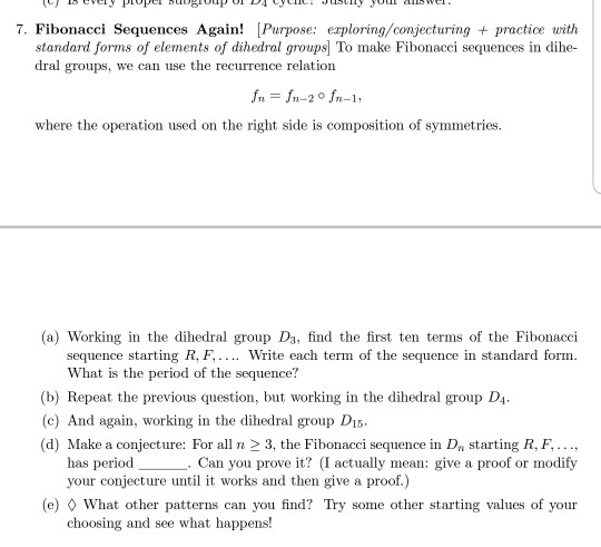 Solved 7. Fibonacci Sequences Again! [Purpose: | Chegg.com