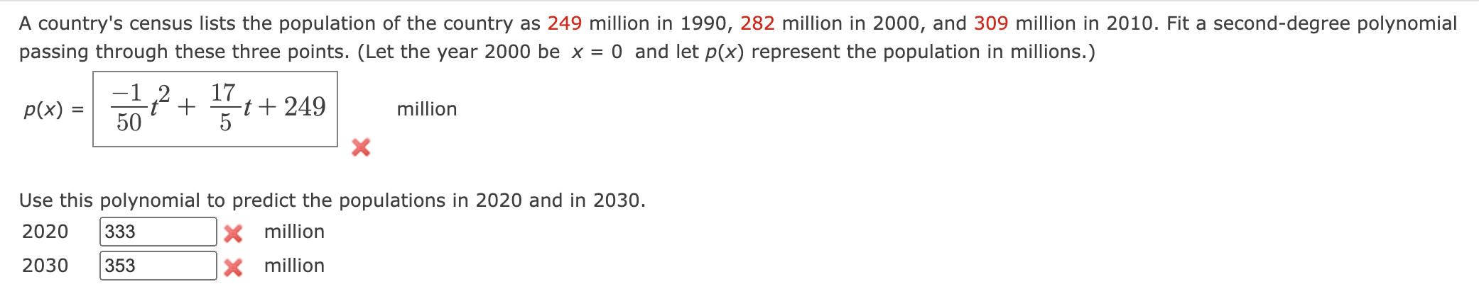 Solved A Country's Census Lists The Population Of The | Chegg.com