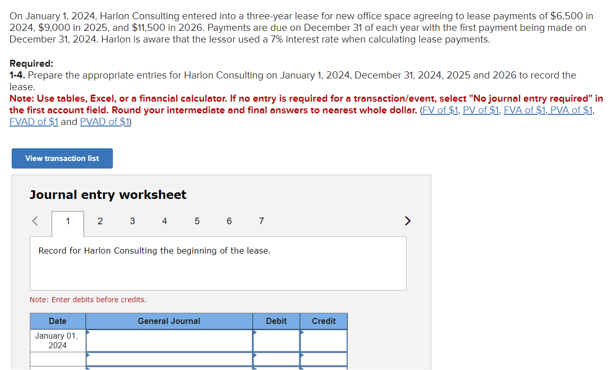 Solved On January 1, 2024, Harlon Consulting entered into a