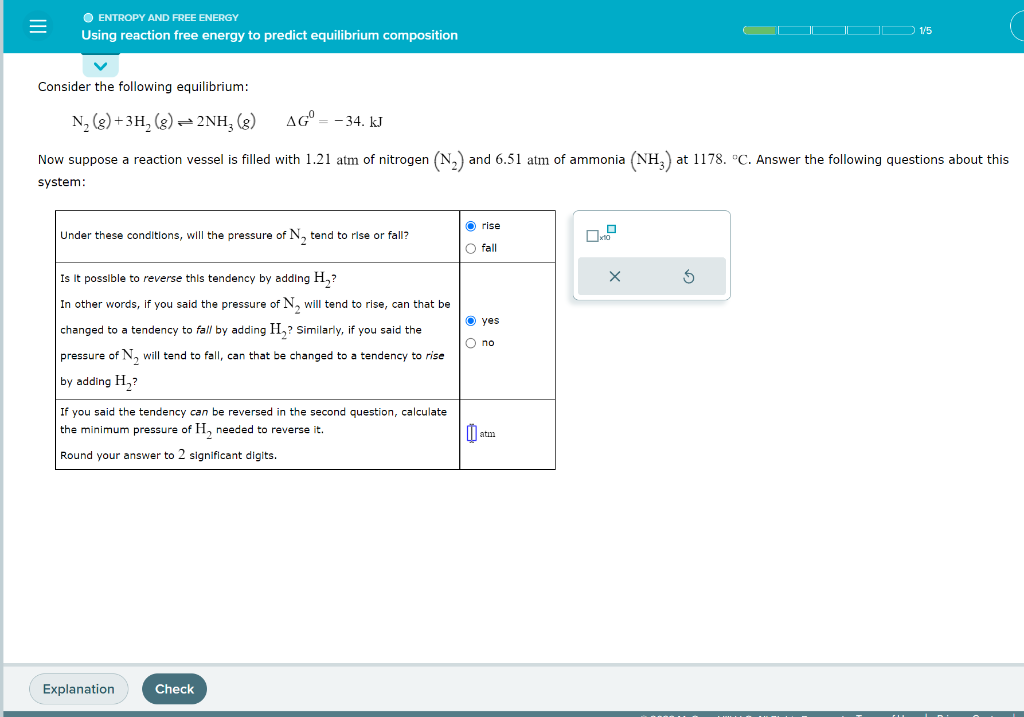 Solved ENTROPY AND FREE ENERGY Using Reaction Free Energy To | Chegg.com