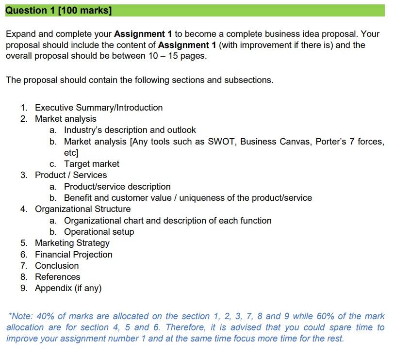 Expand and complete your Assignment 1 to become a | Chegg.com