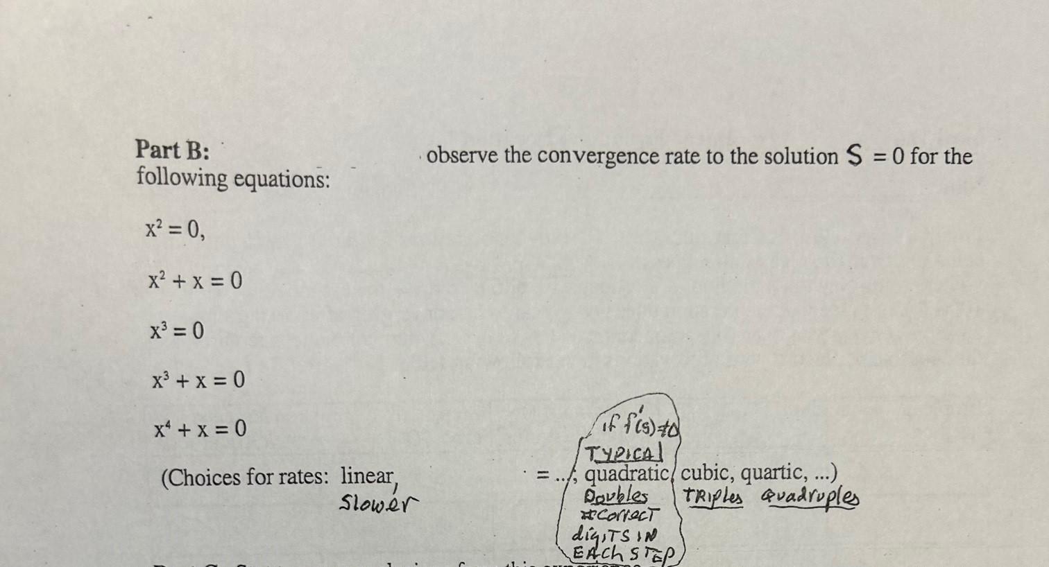 Part B: observe the convergence rate to the solution | Chegg.com