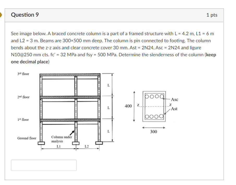 Solved See image below. A braced concrete column is a part | Chegg.com