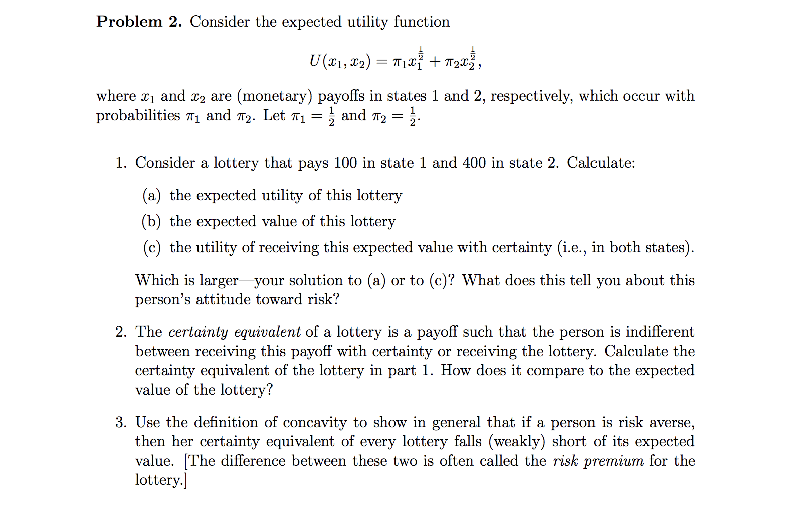 solved-problem-2-consider-the-expected-utility-function-chegg