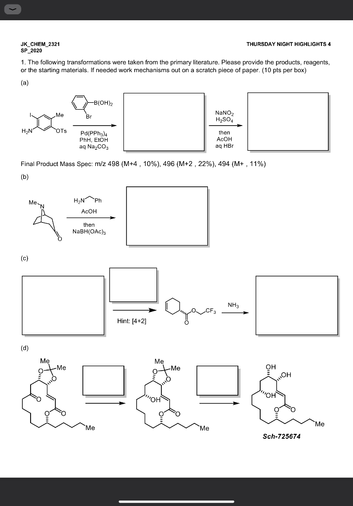 Solved Thursday Night Highlights 4 Jk Chem 2321 Sp 1 Chegg Com