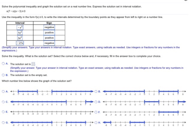 Solved Solve the polynomial inequality and graph the | Chegg.com