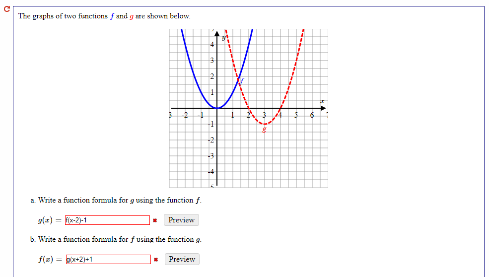 Solved The graphs of two functions f and g are shown below. | Chegg.com