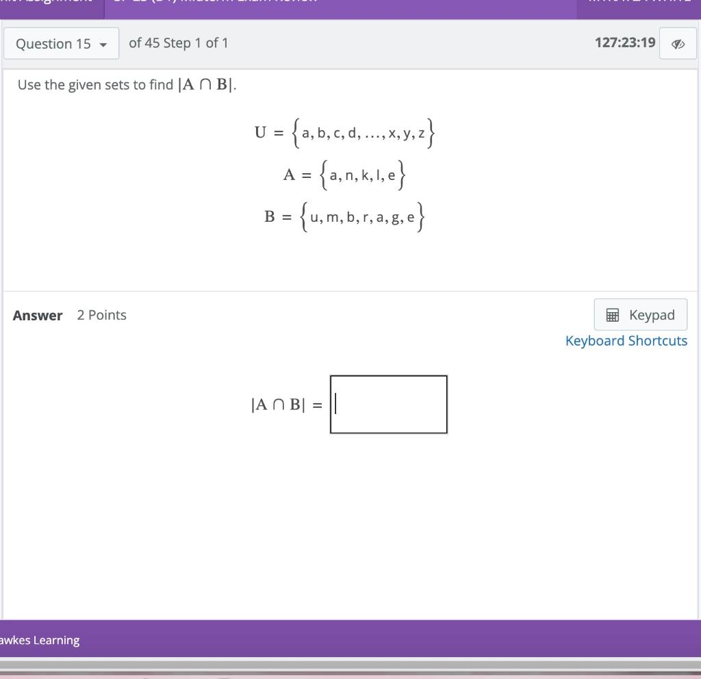 Solved Use The Given Sets To Find ∣A∩B∣. | Chegg.com