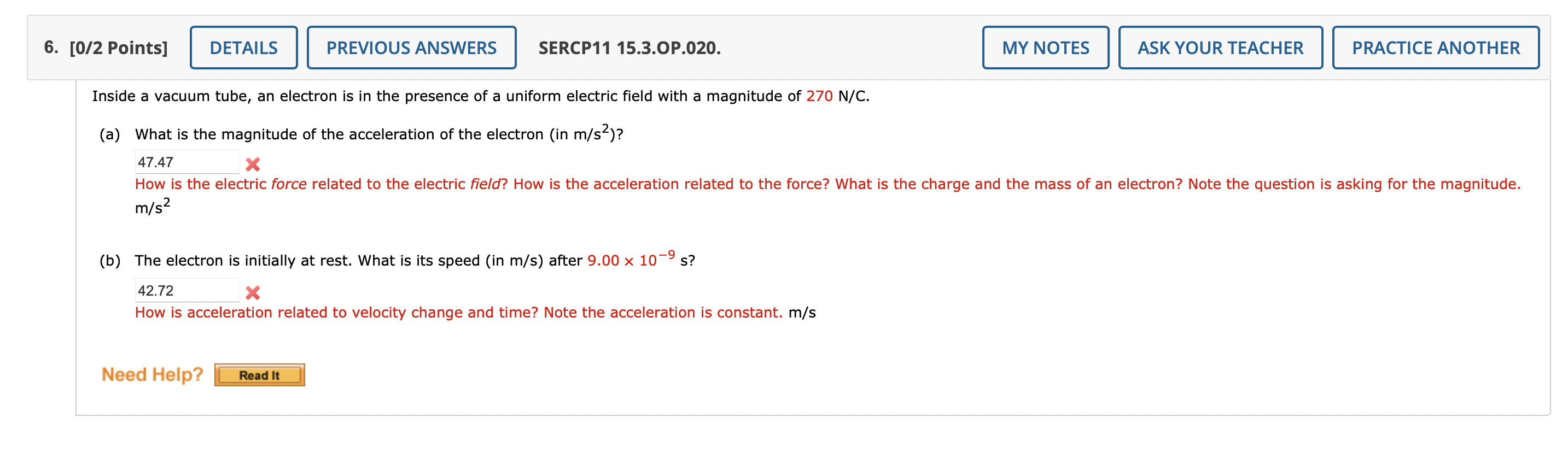 Solved Inside a vacuum tube, an electron is in the presence | Chegg.com