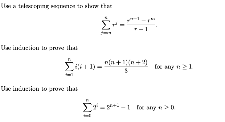 Solved Use a telescoping sequence to show that | Chegg.com
