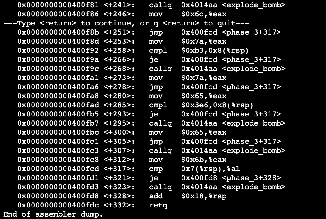 lea lea MOV S0x402 mov 0x720 je Dump of assembler