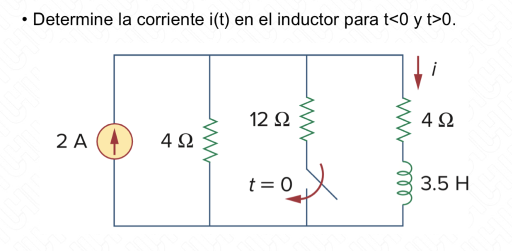 Solved - Determine la corriente i(t) en el inductor para t