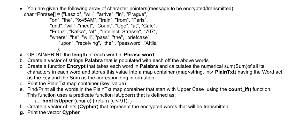 Solved In C++ please provide the code for the following and | Chegg.com