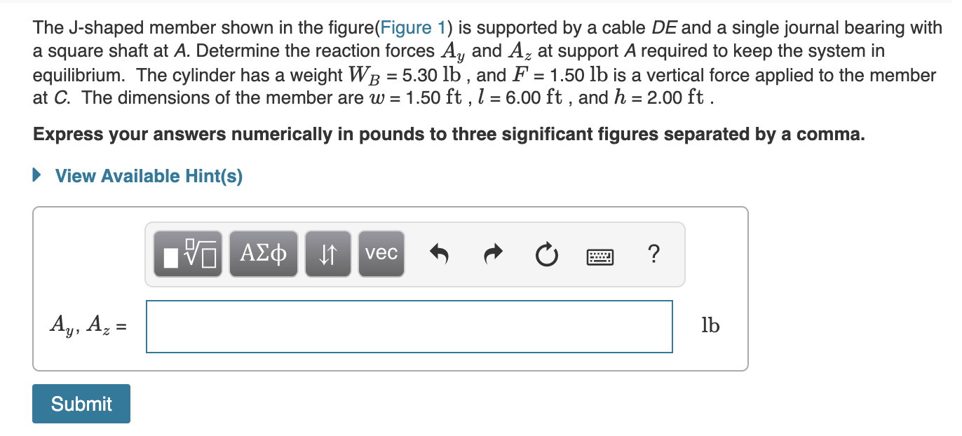 S Shape Member Solved The J-shaped member shown in the figure(Figure 1) is | Chegg.com