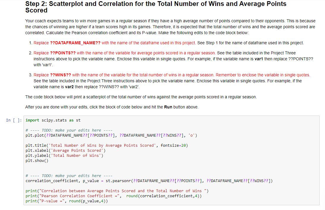 Solved For this project, you will submit the Python script | Chegg.com