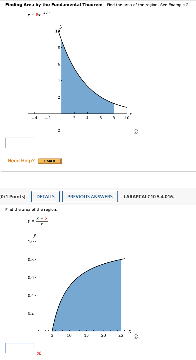 Solved Finding Area by the Fundamental Theorem Find the area | Chegg.com