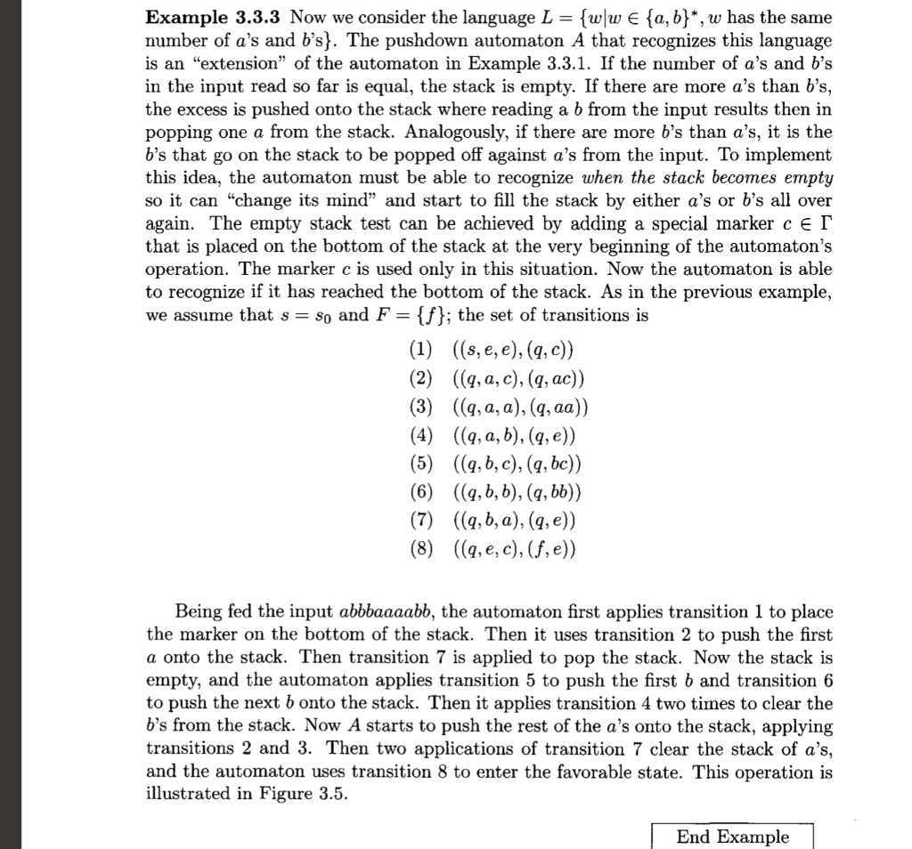 Solved Example 3.3.3 Now we consider the language L = {w\w € | Chegg.com