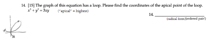 Solved 14. [15] The graph of this equation has a loop. | Chegg.com