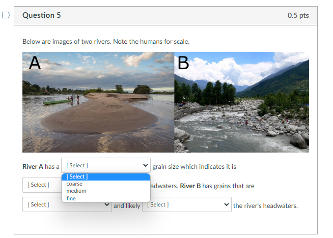 Solved Below Are Images Of Two Rivers. Note The Humans For | Chegg.com