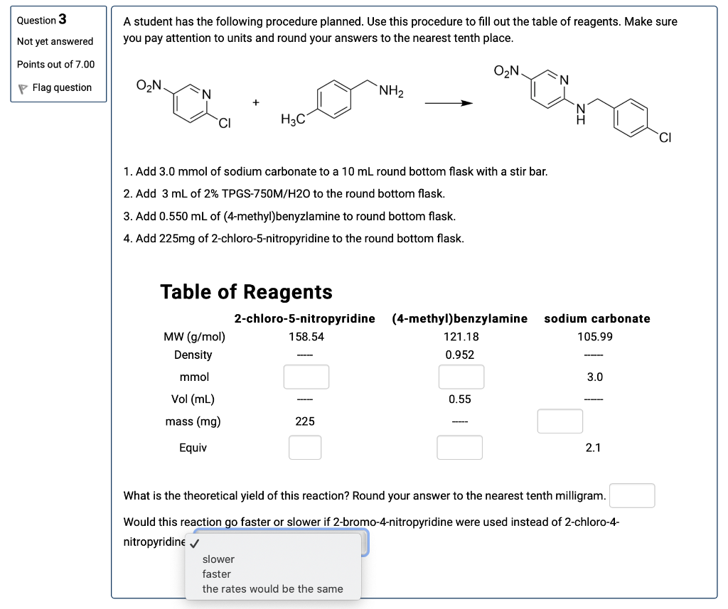 Solved Question 3 A student has the following procedure | Chegg.com