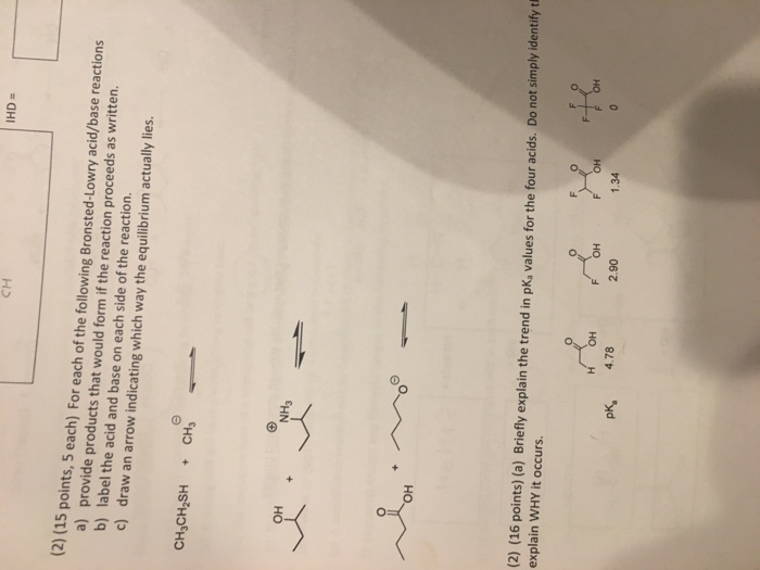 Solved For each of the following Bronsted-Lowry acid/base | Chegg.com